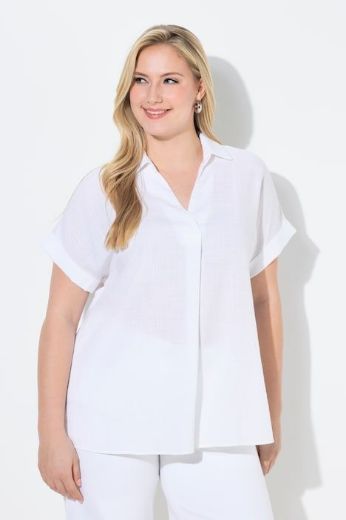 Moda za polnejše Bluza spušteni rukavi s gumbima na leđima plus velikost, xxl, Ulla Popken in Johann Popken (JP1880)
