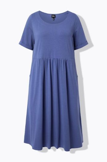 Moda za polnejše Haljina midi kratkih rukava okruglog izreza plus velikost, xxl, Ulla Popken in Johann Popken (JP1880)