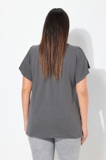 Moda za polnejše Majica s vezanjem na ovratniku plus velikost, xxl, Ulla Popken in Johann Popken (JP1880)