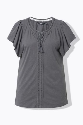 Moda za polnejše Majica s vezanjem na ovratniku plus velikost, xxl, Ulla Popken in Johann Popken (JP1880)