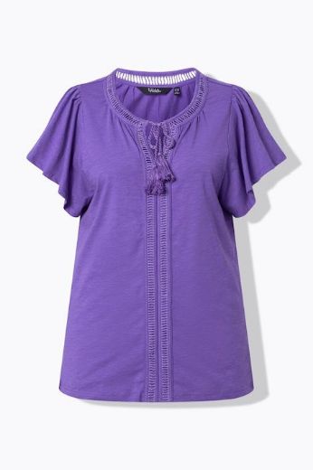 Moda za polnejše Majica s vezanjem na ovratniku plus velikost, xxl, Ulla Popken in Johann Popken (JP1880)