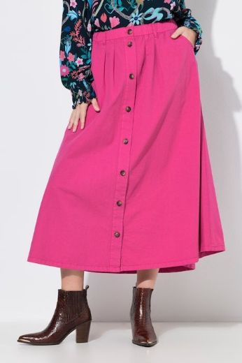 Moda za polnejše Suknja traper duži model na kopčanje plus velikost, xxl, Ulla Popken in Johann Popken (JP1880)