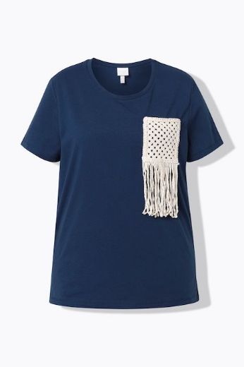 Moda za polnejše Majica kratkih rukava pletenog džepa pamučna plus velikost, xxl, Ulla Popken in Johann Popken (JP1880)