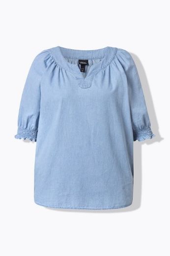 Moda za polnejše Bluza kratkih rukava traper izgleda plus velikost, xxl, Ulla Popken in Johann Popken (JP1880)