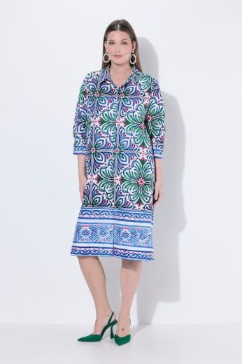 Moda za polnejše Haljina 3/4 rukava A kroja s kragnom plus velikost, xxl, Ulla Popken in Johann Popken (JP1880)