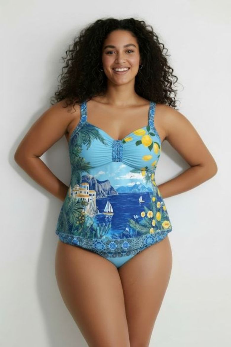 Moda za polnejše Kupaći kostim tankini mekanih košarica i podesivih naramenica plus velikost, xxl, Ulla Popken in Johann Popken (JP1880)