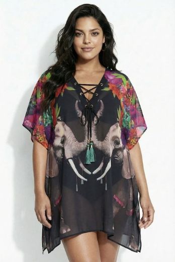 Moda za polnejše Tunika kratkih rukava V izreza plus velikost, xxl, Ulla Popken in Johann Popken (JP1880)