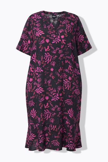 Moda za polnejše Haljina midi kratkih rukava plus velikost, xxl, Ulla Popken in Johann Popken (JP1880)