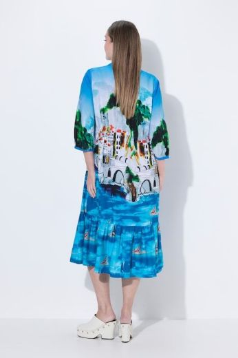 Moda za polnejše Haljina midi s kragnom rukavi 3/4 plus velikost, xxl, Ulla Popken in Johann Popken (JP1880)