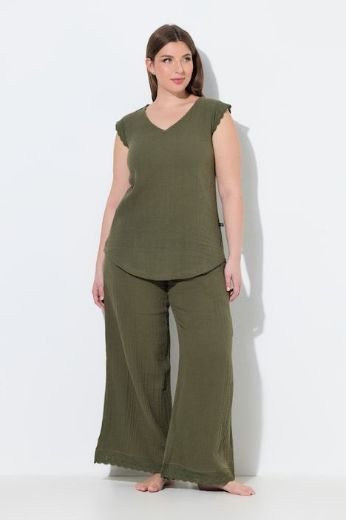 Moda za polnejše Pidžama nez rukava muslin plus velikost, xxl, Ulla Popken in Johann Popken (JP1880)