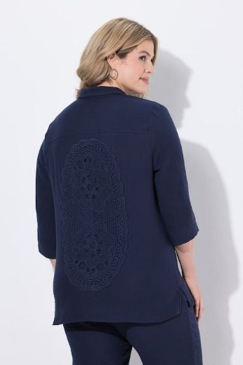 Moda za polnejše Bluza 3/4 rukava muselin pamučna plus velikost, xxl, Ulla Popken in Johann Popken (JP1880)