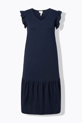 Moda za polnejše Haljina midi 3/4 rukava V izreza plus velikost, xxl, Ulla Popken in Johann Popken (JP1880)