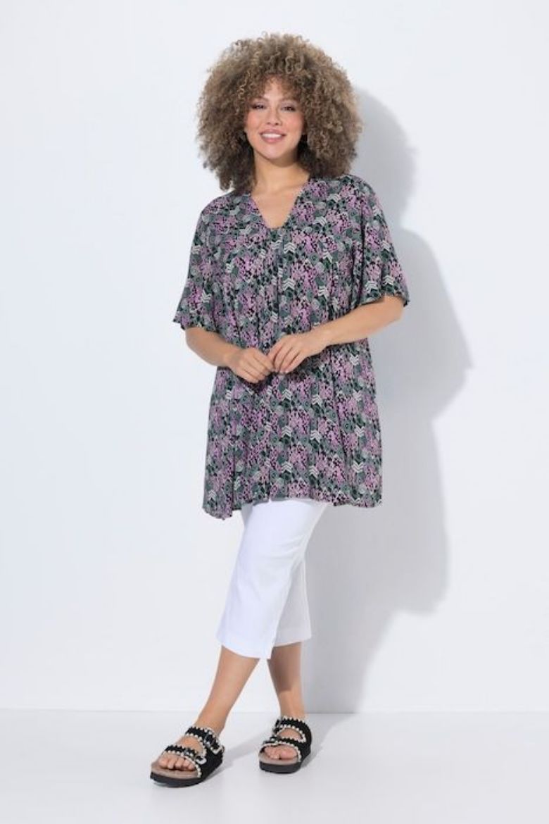 Moda za polnejše Bluza kratkih rukava A kroja plus velikost, xxl, Ulla Popken in Johann Popken (JP1880)