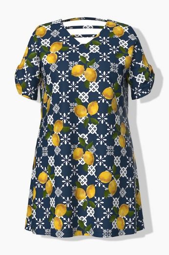 Moda za polnejše Haljina kratkih rukava A kroja plus velikost, xxl, Ulla Popken in Johann Popken (JP1880)