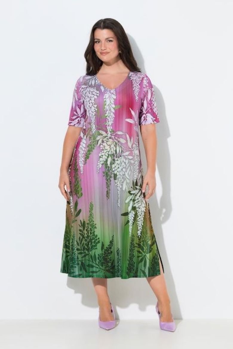 Moda za polnejše Haljina elegantna kratkih rukava A kroja plus velikost, xxl, Ulla Popken in Johann Popken (JP1880)