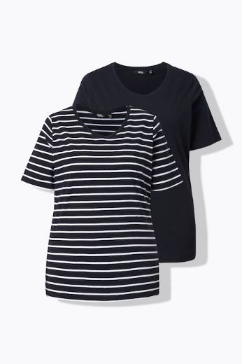 Moda za polnejše Majica kratkih rukava 2 u paketu plus velikost, xxl, Ulla Popken in Johann Popken (JP1880)