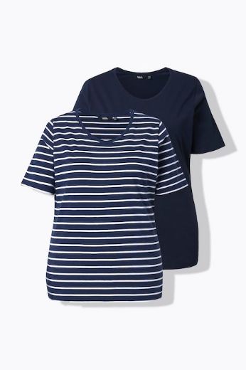 Moda za polnejše Majica kratkih rukava 2 u paketu plus velikost, xxl, Ulla Popken in Johann Popken (JP1880)