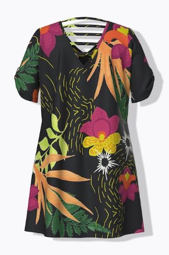 Moda za polnejše Haljina A kroja s kratkim rukavima plus velikost, xxl, Ulla Popken in Johann Popken (JP1880)
