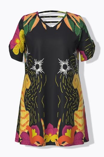 Moda za polnejše Haljina A kroja s kratkim rukavima plus velikost, xxl, Ulla Popken in Johann Popken (JP1880)