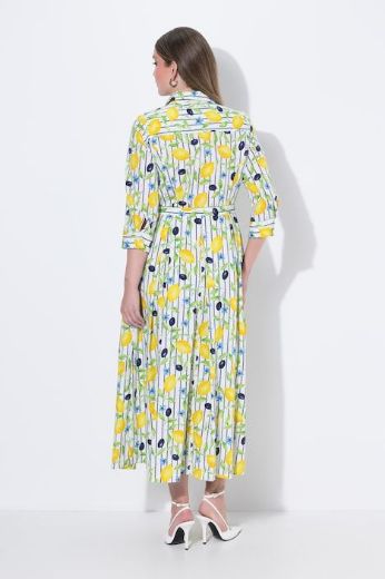 Moda za polnejše Haljina maxi s kragnom rukavi 3/4 plus velikost, xxl, Ulla Popken in Johann Popken (JP1880)