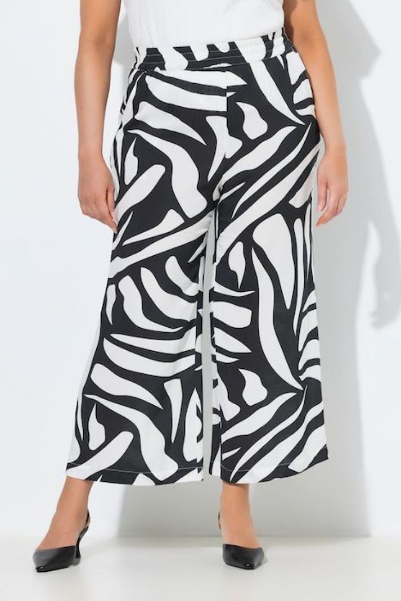 Moda za polnejše Hlače širokih nogavuica zebra uzorka plus velikost, xxl, Ulla Popken in Johann Popken (JP1880)