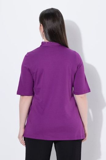Moda za polnejše Majica s ukrasima na ovratniku kratki rukavi plus velikost, xxl, Ulla Popken in Johann Popken (JP1880)