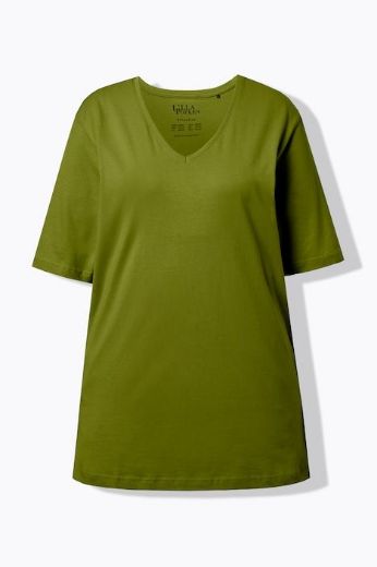 Moda za polnejše Majica V izrez Basic plus velikost, xxl, Ulla Popken in Johann Popken (JP1880)