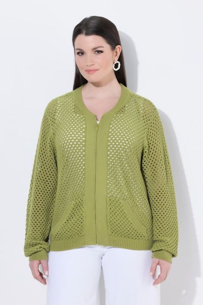 Moda za polnejše Kardigan s patentnim zatvaračem plus velikost, xxl, Ulla Popken in Johann Popken (JP1880)
