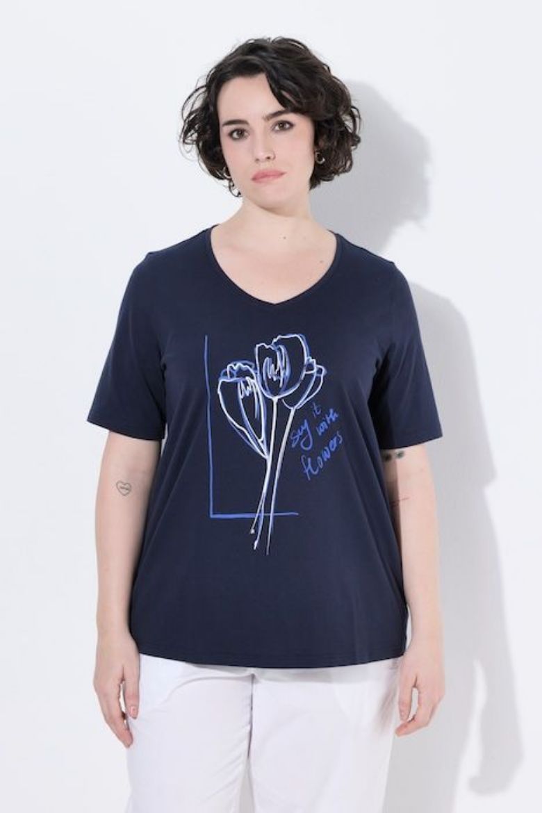Moda za polnejše Majica kratkih rukava plus velikost, xxl, Ulla Popken in Johann Popken (JP1880)