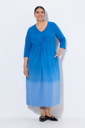Moda za polnejše Haljina maxi 3/4 rukava plus velikost, xxl, Ulla Popken in Johann Popken (JP1880)