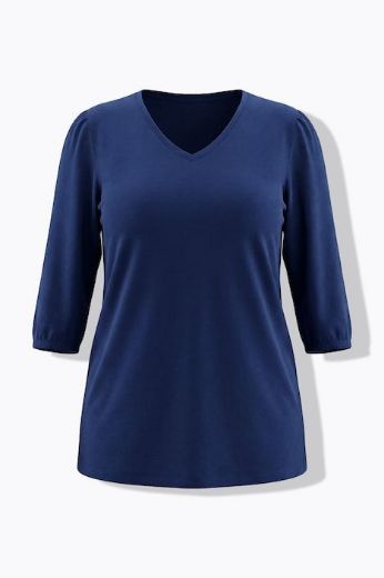 Moda za polnejše Majica 3/4 rukava V ovratnika plus velikost, xxl, Ulla Popken in Johann Popken (JP1880)