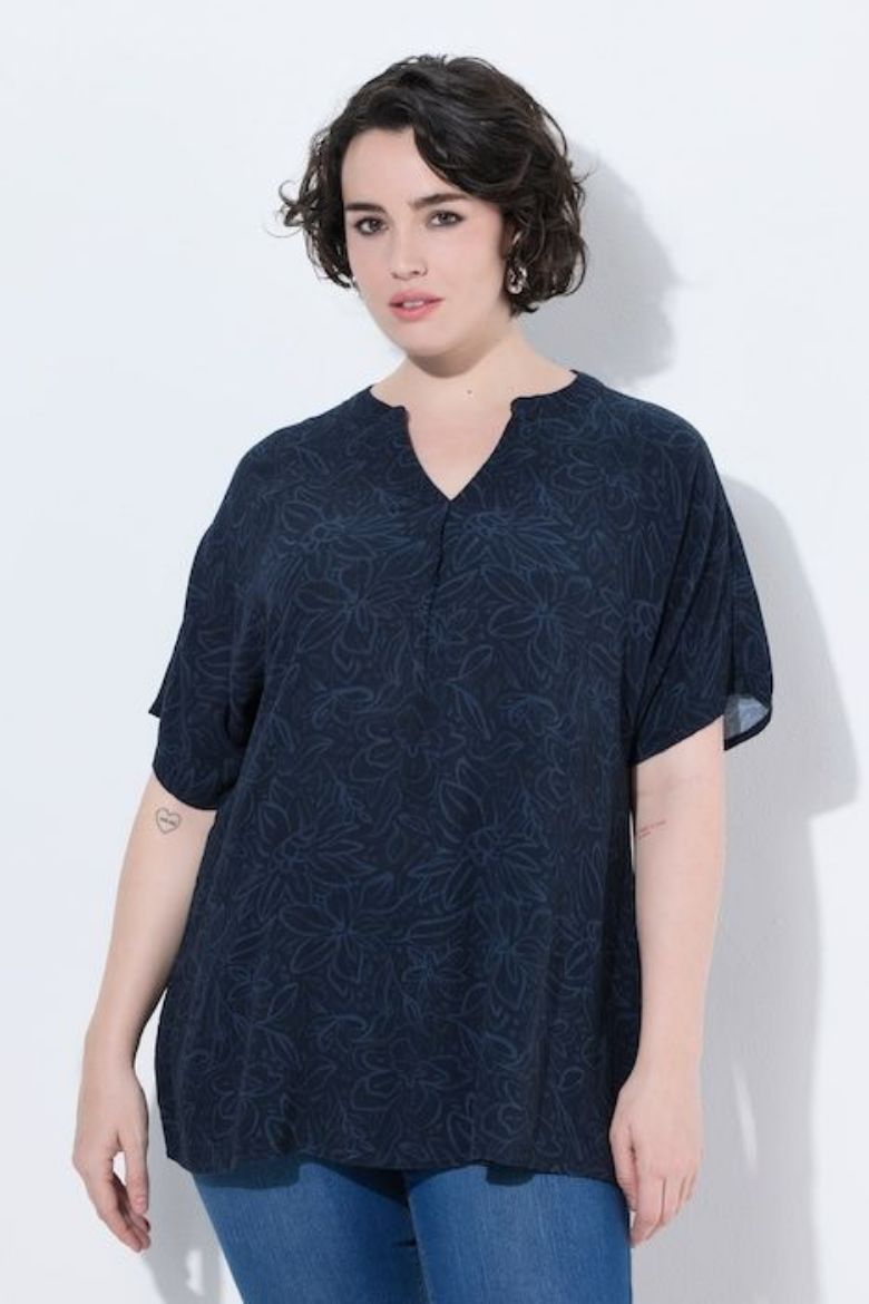 Moda za polnejše Bluza kratkih rukava A kroja plus velikost, xxl, Ulla Popken in Johann Popken (JP1880)
