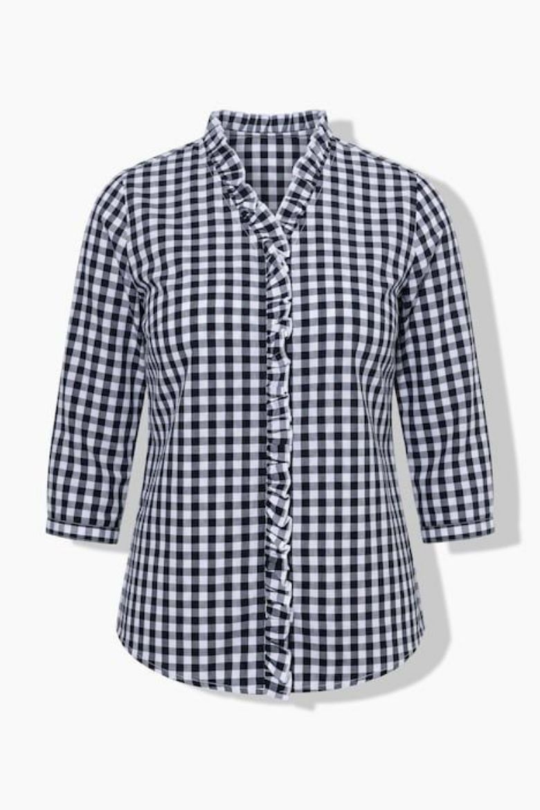 Moda za polnejše Bluza 3/4 rukava karirana plus velikost, xxl, Ulla Popken in Johann Popken (JP1880)