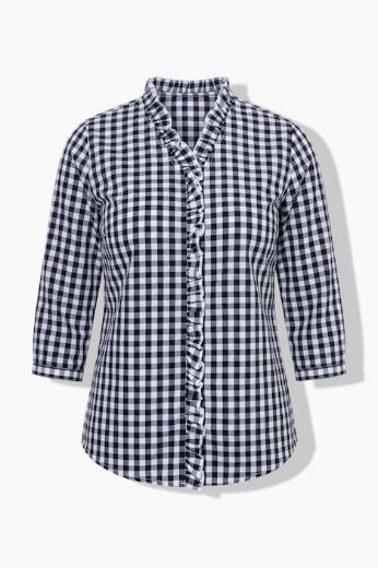 Moda za polnejše Bluza 3/4 rukava karirana plus velikost, xxl, Ulla Popken in Johann Popken (JP1880)