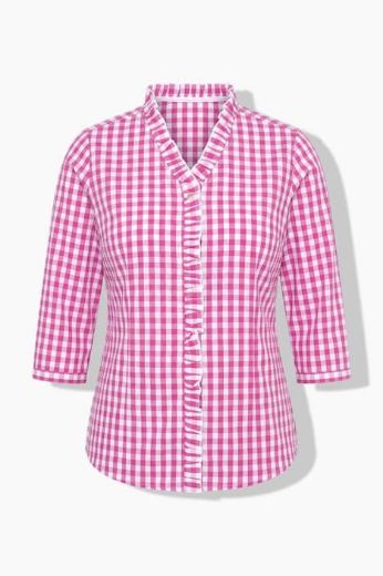 Moda za polnejše Bluza 3/4 rukava karirana plus velikost, xxl, Ulla Popken in Johann Popken (JP1880)