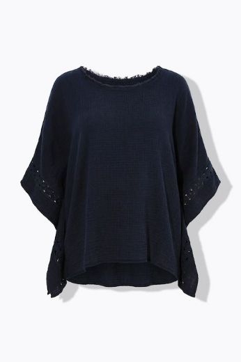 Moda za polnejše Bluza polu rukava od muslina plus velikost, xxl, Ulla Popken in Johann Popken (JP1880)