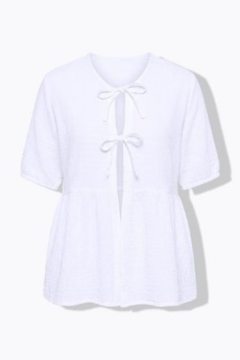 Moda za polnejše Bluza kratkih rukava na vezanje plus velikost, xxl, Ulla Popken in Johann Popken (JP1880)