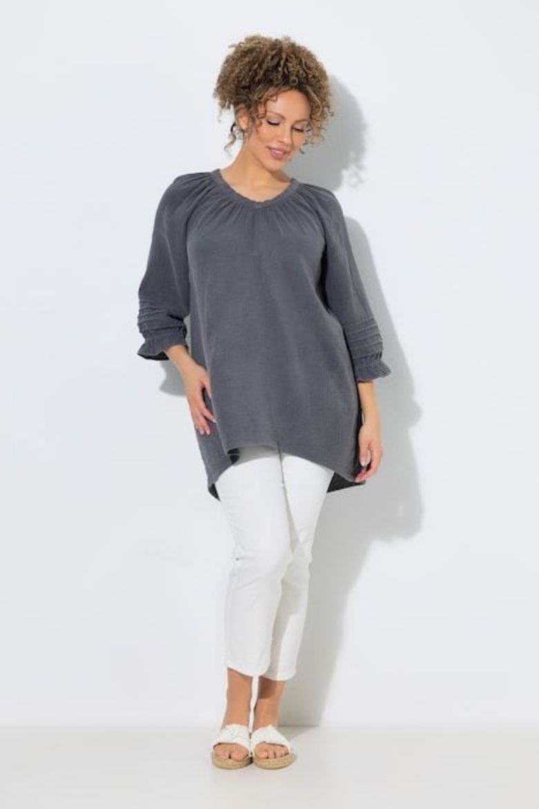 Moda za polnejše Bluza 3/4 rukava A kroja plus velikost, xxl, Ulla Popken in Johann Popken (JP1880)