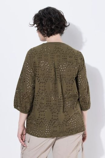 Moda za polnejše Bluza 3/4 rukava V ovratnika plus velikost, xxl, Ulla Popken in Johann Popken (JP1880)