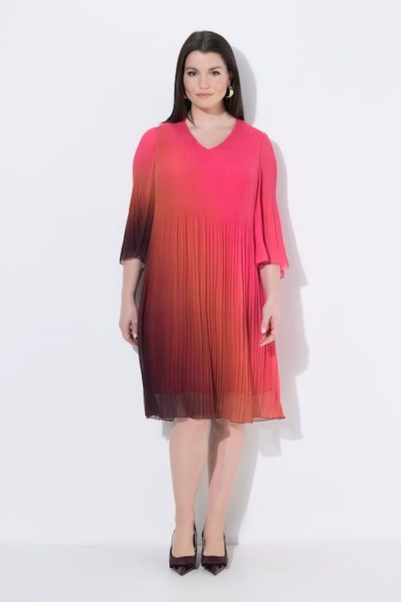 Moda za polnejše Haljina midi 3/4 rukava A kroja plus velikost, xxl, Ulla Popken in Johann Popken (JP1880)