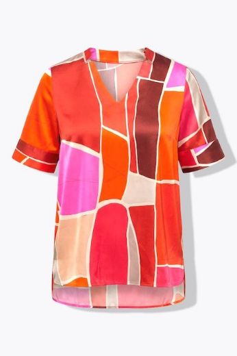 Moda za polnejše Bluza kratkih rukava V ovratnika plus velikost, xxl, Ulla Popken in Johann Popken (JP1880)