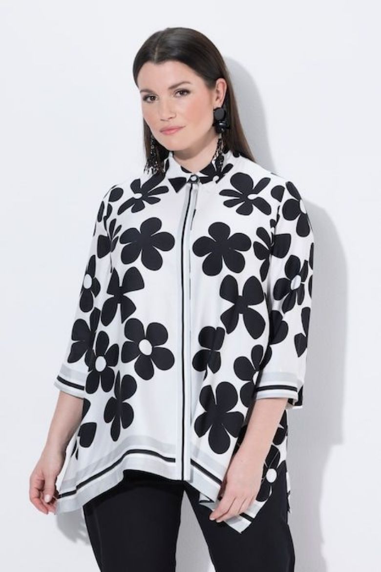 Moda za polnejše Bluza 3/4 rukava asimetričnog kroja plus velikost, xxl, Ulla Popken in Johann Popken (JP1880)