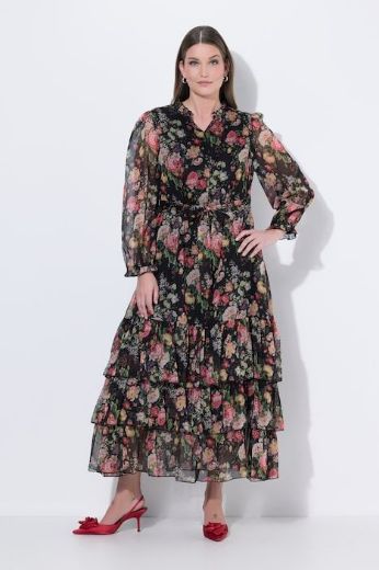 Moda za polnejše Haljina dugih rukava cvjetnog uzorka plus velikost, xxl, Ulla Popken in Johann Popken (JP1880)