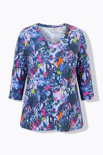 Moda za polnejše Majica 3/4 rukava V ovratnika plus velikost, xxl, Ulla Popken in Johann Popken (JP1880)