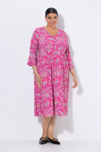 Moda za polnejše Haljina maxi 3/4 rukava plus velikost, xxl, Ulla Popken in Johann Popken (JP1880)