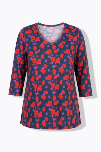 Moda za polnejše Majica 3/4 rukakava V ovratnika plus velikost, xxl, Ulla Popken in Johann Popken (JP1880)