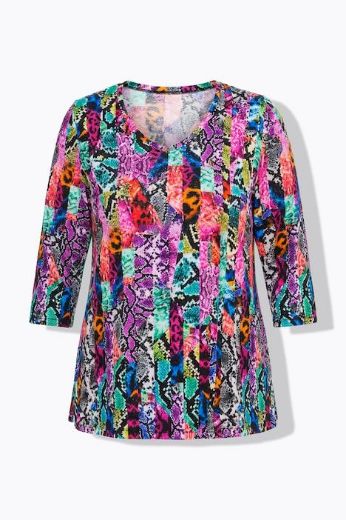 Moda za polnejše Majica 3/4 rukakava V ovratnika plus velikost, xxl, Ulla Popken in Johann Popken (JP1880)