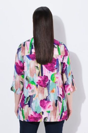 Moda za polnejše Bluza 3/4 rukava V ovratnika plus velikost, xxl, Ulla Popken in Johann Popken (JP1880)