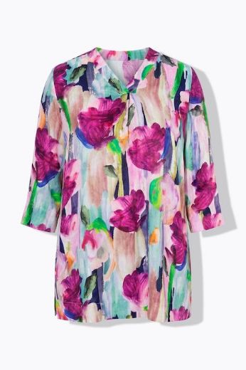Moda za polnejše Bluza 3/4 rukava V ovratnika plus velikost, xxl, Ulla Popken in Johann Popken (JP1880)