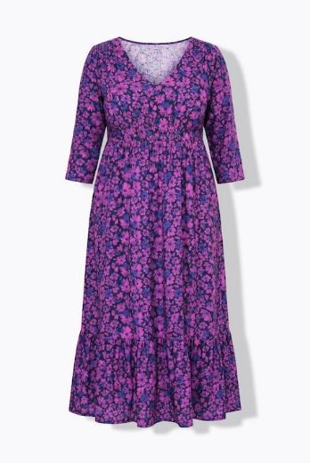 Moda za polnejše Haljina maxi 3/4 rukava plus velikost, xxl, Ulla Popken in Johann Popken (JP1880)